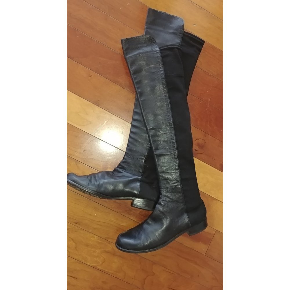 Stuart Weitzman Black Leather 5050 Boots 9.5